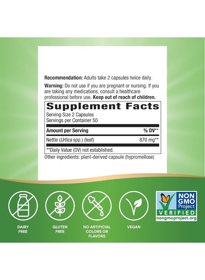 Nature's Way Nettle Leaf, 870 mg - 100 Vegan Capsules Packaging May Vary - Image 3