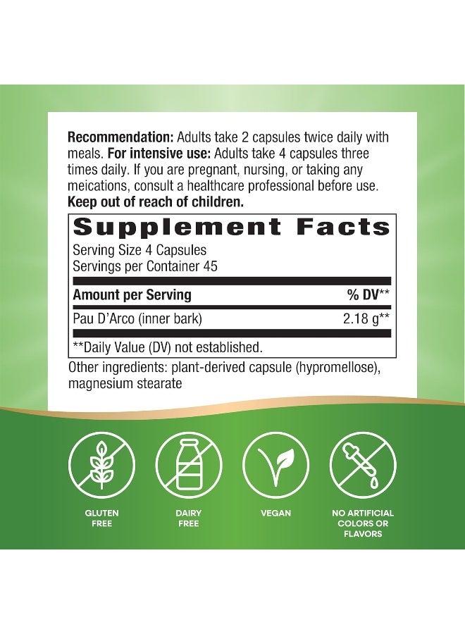 ناتشرز واي عبوة مكمل غذائي باو داركو من اللحاء الداخلي - تحتوي على 180 كبسولة - Image 3