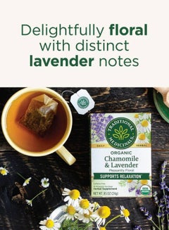 Traditional Medicinals Organic Chamomile and Lavender, Supports Relaxation, Caffeine Free, 16 Tea Bags  - Image 3