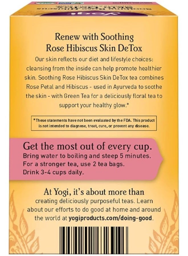 Yogi Tea - Soothing Rose Hibiscus Skin Detox - 16 Tea Bags Packaging May Vary - Image 1