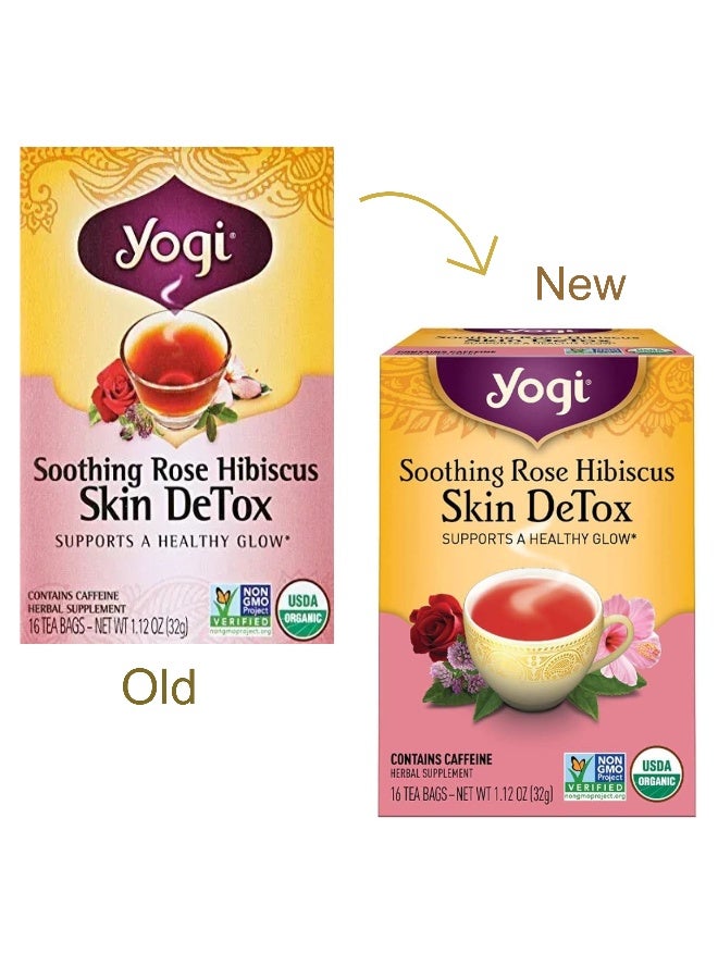 Yogi Tea - Soothing Rose Hibiscus Skin Detox - 16 Tea Bags Packaging May Vary - Image 1
