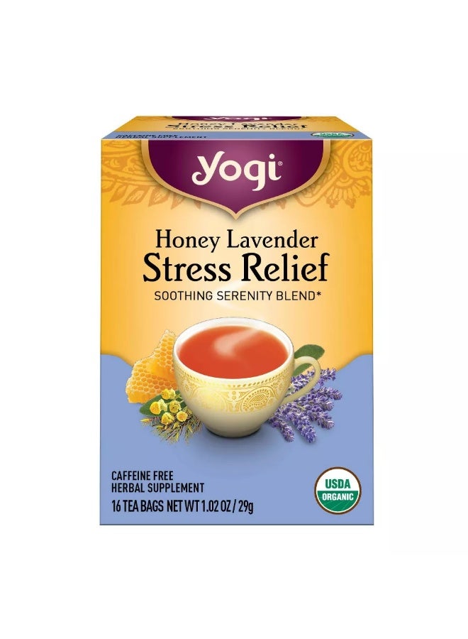 Yogi Tea - Honey Lavender Stress Relief, 16 Tea Bags Packaging May Vary - Image 1