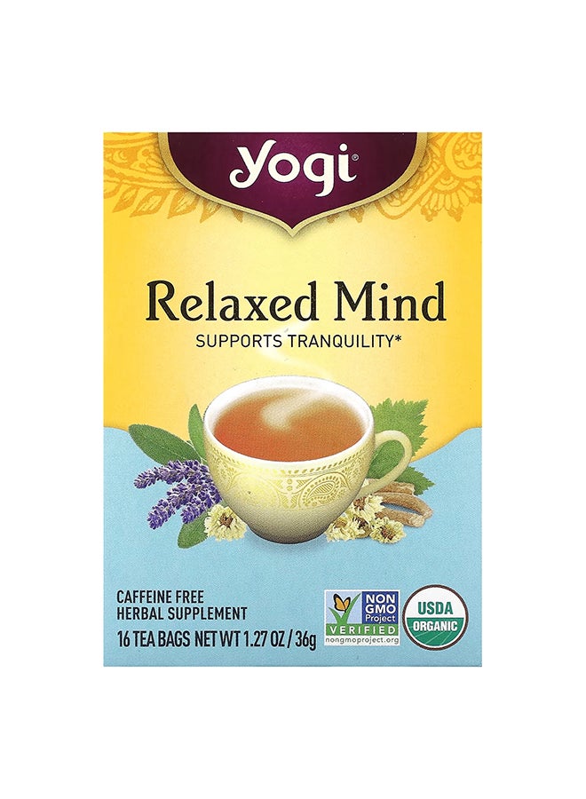 Yogi Tea Pack Of 16 Organic Relaxed Mind Caffeine Free Herbal Tea Bags