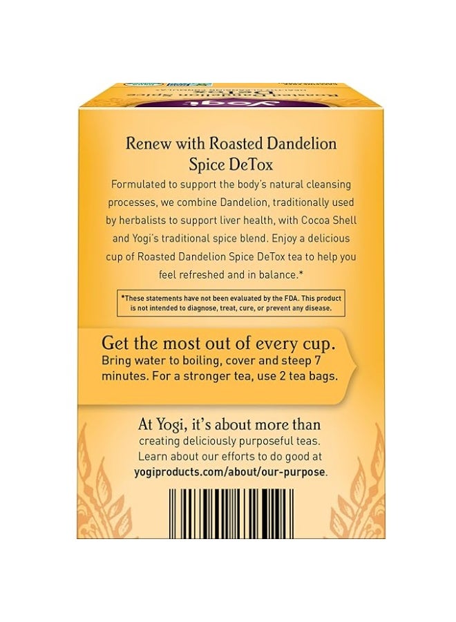 Yogi Tea Pack Of 16 Roasted Dandelion Spice Detox Herbal Tea Bags - Image 3
