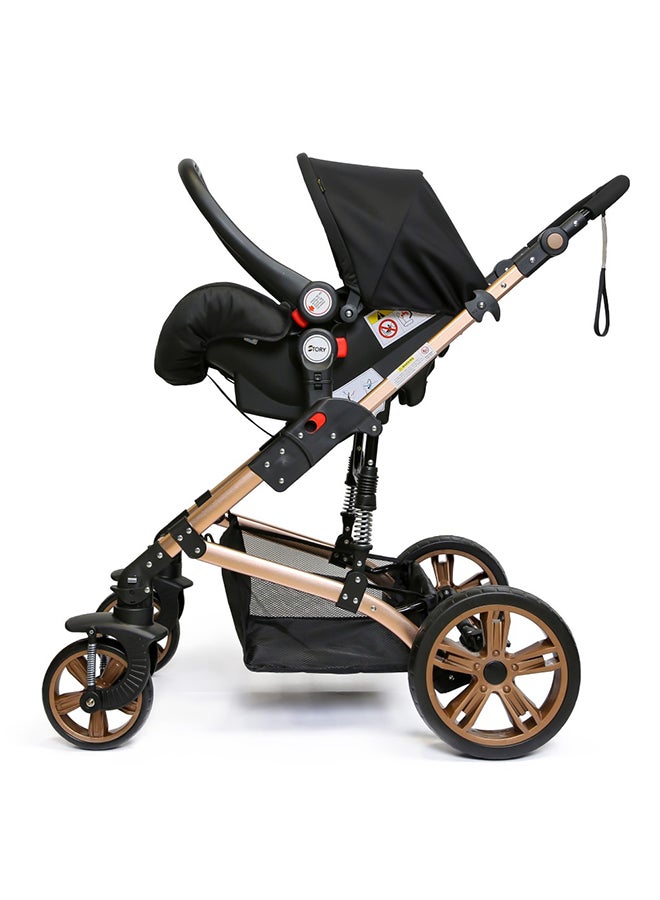 TEKNUM - 3 In1 Pram Stroller, Sleeping Bassinet And Extra Wide Seat With Wide Canopy For Baby Grey - Image 1
