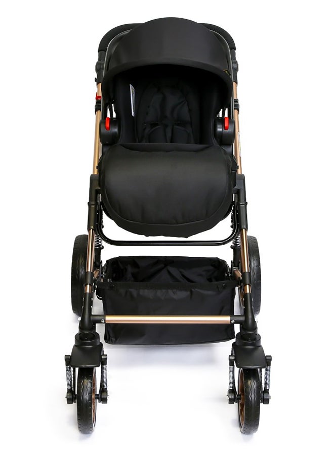 TEKNUM - 3 In1 Pram Stroller, Sleeping Bassinet And Extra Wide Seat With Wide Canopy For Baby Grey - Image 1