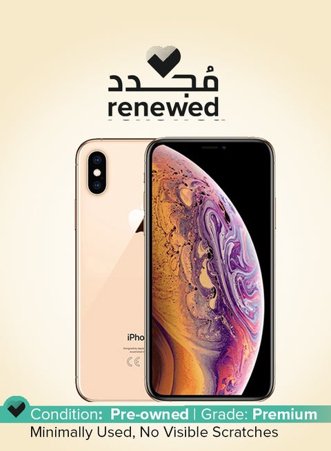 Renewed - iPhone XS Max 64GB Gold 4G With Facetime - International Version