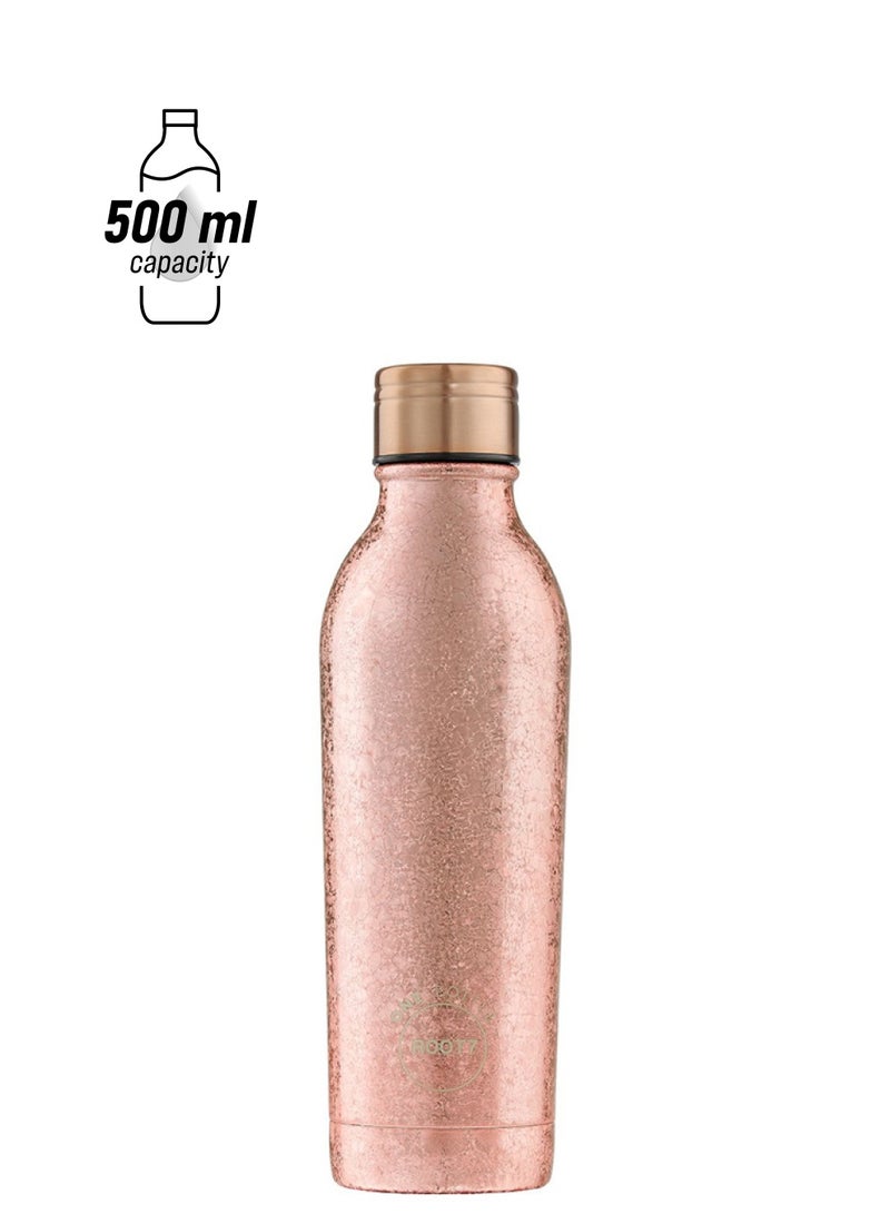 Root7 Copper Insulated Thermal Water Bottle Rose Gold Sparkle 