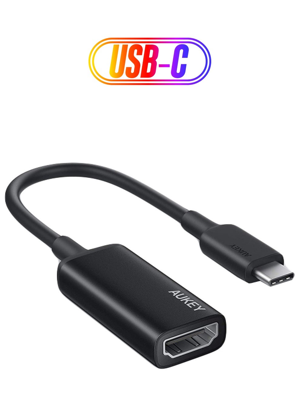 Aukey USB-C To HDMI Adapter Black 