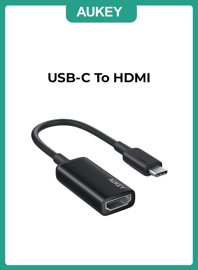 Aukey USB-C To HDMI Adapter Black - Image 1