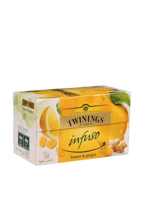 Infuso Lemon Plus Ginger Green Tea Pack of 20