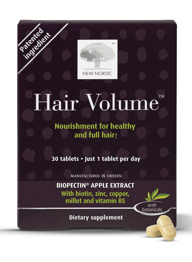 New Nordic Hair Volume Biopectin Apple Extract 30 Tablets  - Image 1