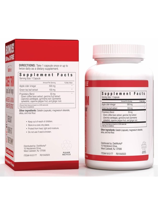 DietWorks - Apple Cider Vinegar, 120 Capsules - Image 1
