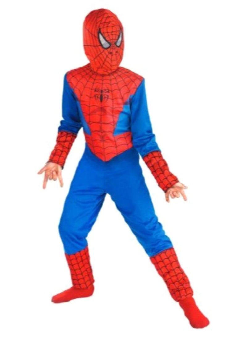 فانسي دريسويل زي تنكري بتصميم فاخر على شكل زي شخصية سبايدر مان جيد التهوية ومفصل للغاية للأطفال، 4 - 6 Years - Image 1