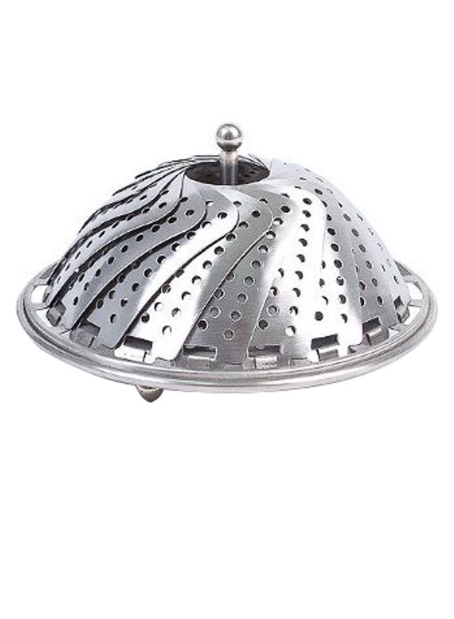 Lakeland Foldaway Steamer Basket With Lid Silver 23 x 5cm  - Image 1