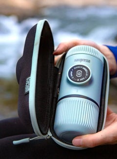WACACO Nanopresso Portable Espresso Maker Bundled with Protective Case | 18 Bar Pressure (260 PSI), Compact Travel Coffee Maker, Manually Operated | Works with Ground Coffee Arctic Blue  - Image 3