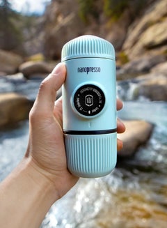 WACACO Nanopresso Portable Espresso Maker Bundled with Protective Case | 18 Bar Pressure (260 PSI), Compact Travel Coffee Maker, Manually Operated | Works with Ground Coffee Arctic Blue  - Image 4