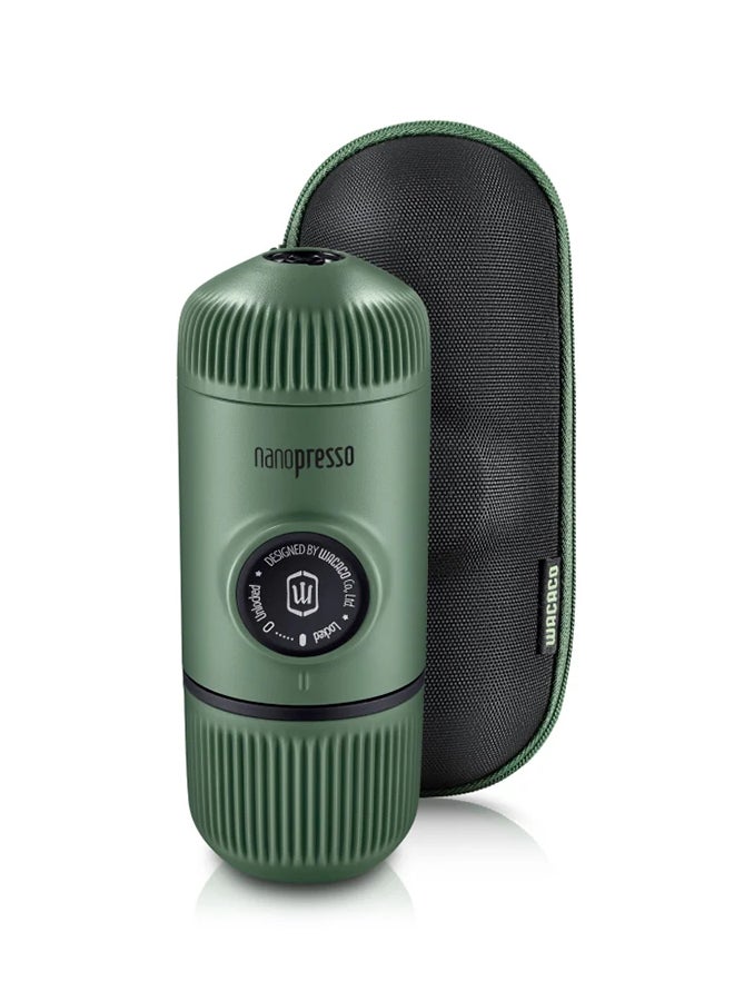 WACACO Nanopresso Portable Espresso Maker Bundled with Protective Case | 18 Bar Pressure (260 PSI), Compact Travel Coffee Maker, Manually Operated | Works with Ground Coffee Moss Green  - Image 1