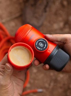 WACACO Nanopresso Portable Espresso Maker Bundled with Protective Case | 18 Bar Pressure (260 PSI), Compact Travel Coffee Maker, Manually Operated | Works with Ground Coffee Lava Red  - Image 5