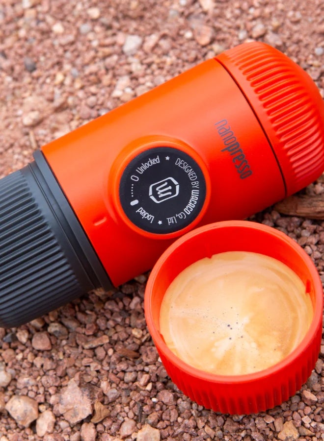 WACACO - Nanopresso Portable Espresso Maker Bundled with Protective Case | 18 Bar Pressure (260 PSI), Compact Travel Coffee Maker, Manually Operated | Works with Ground Coffee Lava Red - Image 1