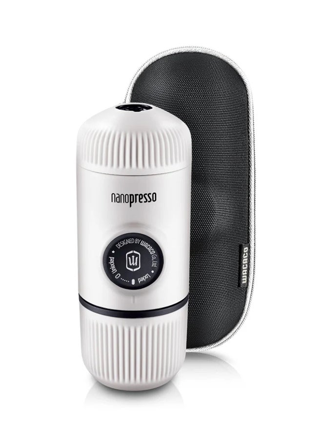 WACACO Nanopresso Portable Espresso Maker Bundled with Protective Case | 18 Bar Pressure (260 PSI), Compact Travel Coffee Maker, Manually Operated | Works with Ground Coffee Chill White  - Image 1
