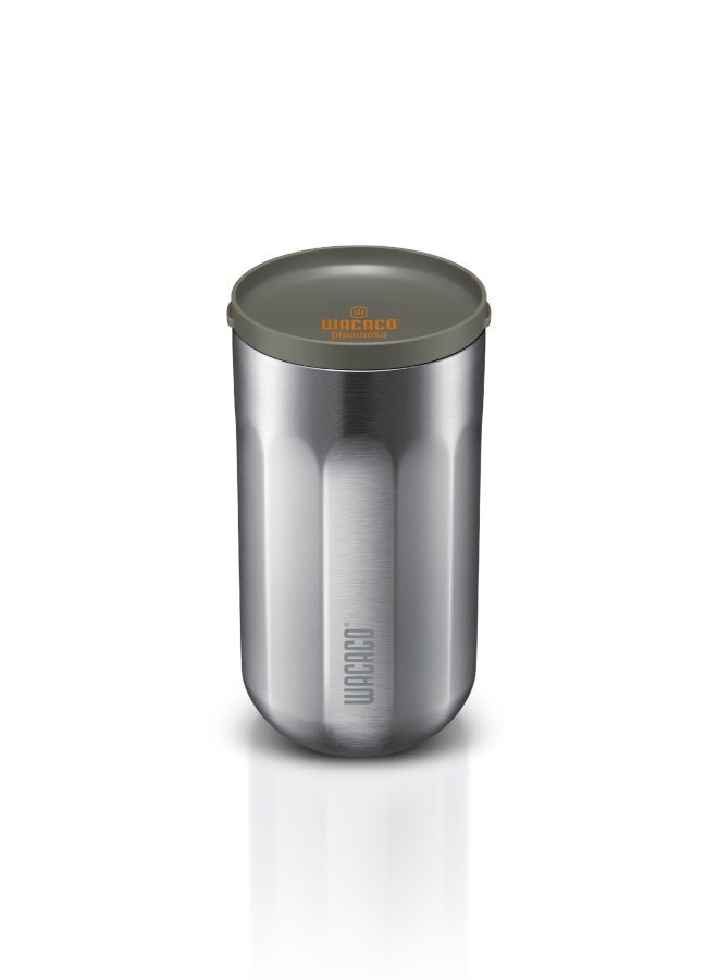 WACACO - Pipamoka All-in-one Vacuum Pressured Portable Coffee Maker | Works with Ground Coffee | Stainless Steel - Silver/Orange 300ml Silver/Orange 300ml - Image 1