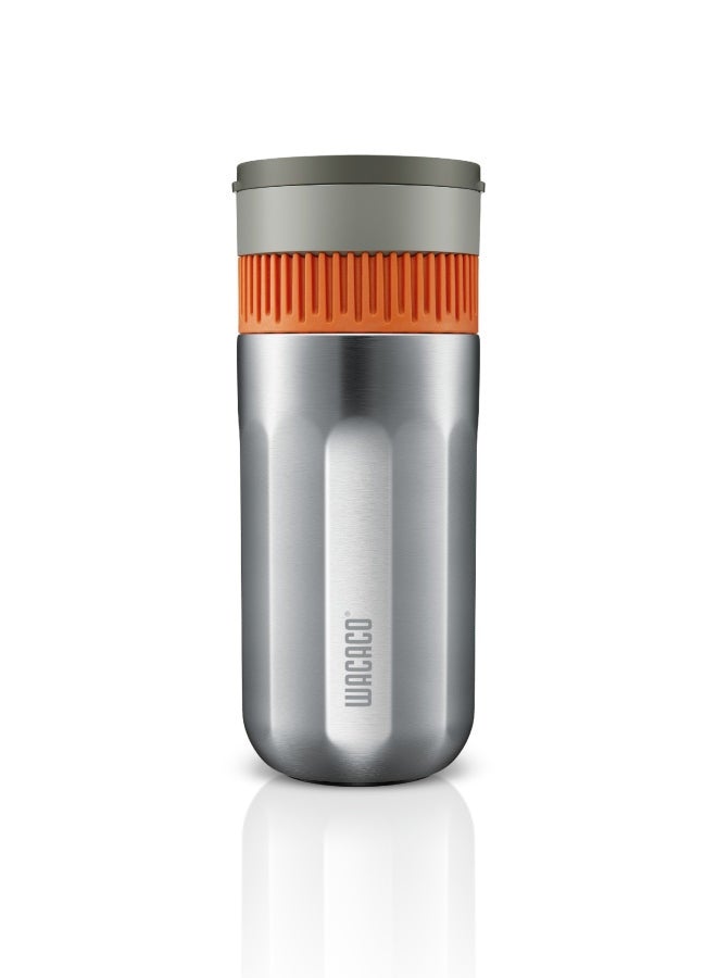 WACACO Pipamoka All-in-one Vacuum Pressured Portable Coffee Maker | Works with Ground Coffee | Stainless Steel - Silver/Orange 300ml Silver/Orange 300ml  - Image 1
