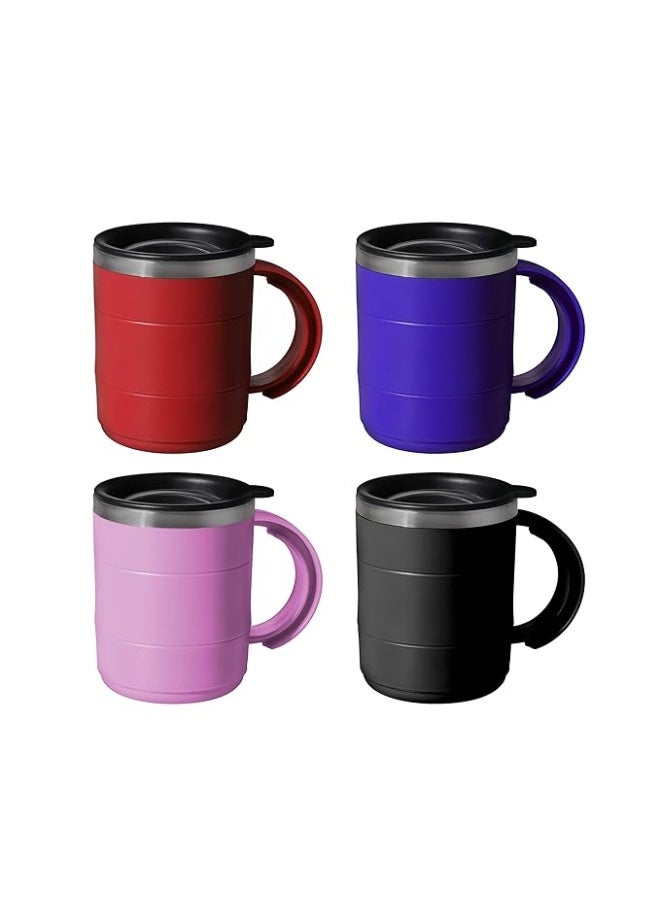 Eco-friendly Reusable Double Wall Leakproof Coffee Travel Mug With Handle And Compact Lid Pink/Red/Blue - Assorted