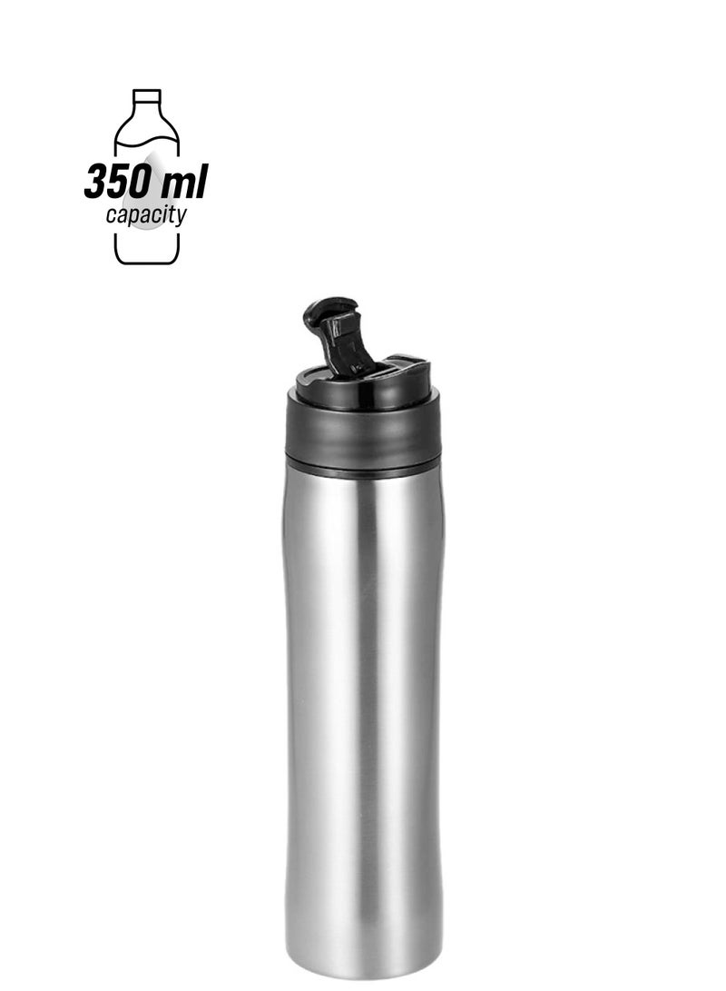 Portable French Press Water Bottle Silver/Black 