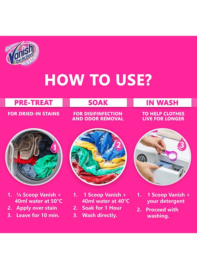 Vanish Stain Remover Oxi Action Powder Colour White 500grams  - Image 5