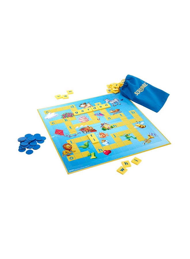 Mattel Games Scrabble Junior Kid Word Game 2-in-1 - Letter-Matching Fun with Colorful Pictures, 2-Sided Board, 101 Tiles & Scoring Chips, 2 to 4 Players, for Ages 5+  - Image 2