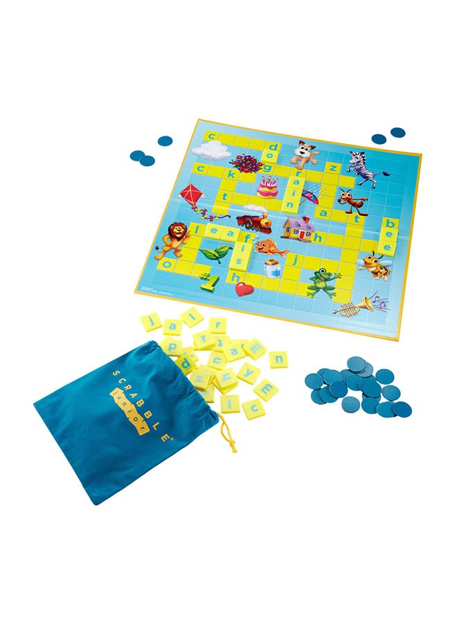 Mattel Games Scrabble Junior Kid Word Game 2-in-1 - Letter-Matching Fun with Colorful Pictures, 2-Sided Board, 101 Tiles & Scoring Chips, 2 to 4 Players, for Ages 5+  - Image 3