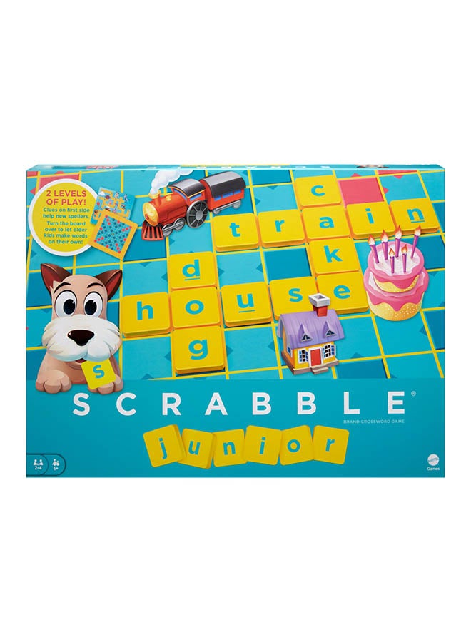 Mattel Games Scrabble Junior Kid Word Game 2-in-1 - Letter-Matching Fun with Colorful Pictures, 2-Sided Board, 101 Tiles & Scoring Chips, 2 to 4 Players, for Ages 5+  - Image 4