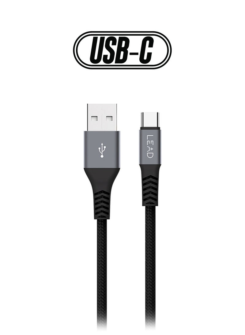 ليد كابل ليوبارد S من المعدن من USB 2.0 إلى Type-C أسود
