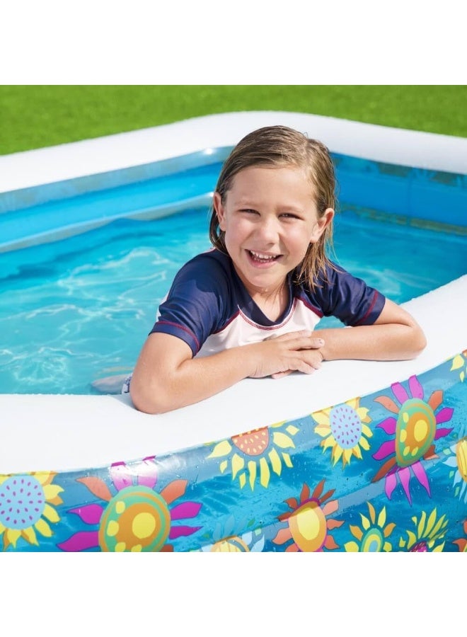 Happy Flora 2.29 m Inflatable Family Pool 229x152x56cm