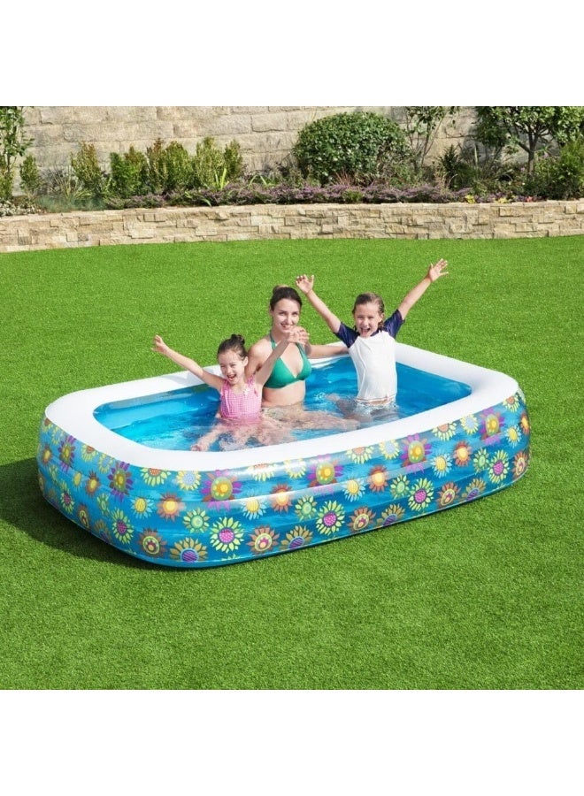 Happy Flora 2.29 m Inflatable Family Pool 229x152x56cm