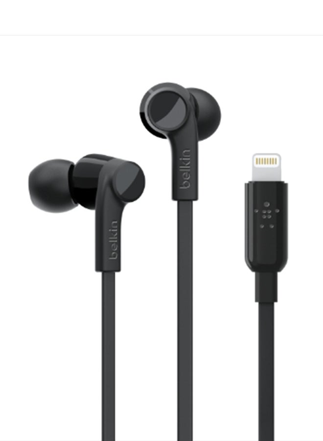 belkin - Belkin Soundform Headphones With Lightning Connector, Mfi Certified In-Ear Earphones Headset With Microphone, Earbuds With Water & Sweat Resistant For Iphone 13, Iphone 12 And More - Black Black - Image 1