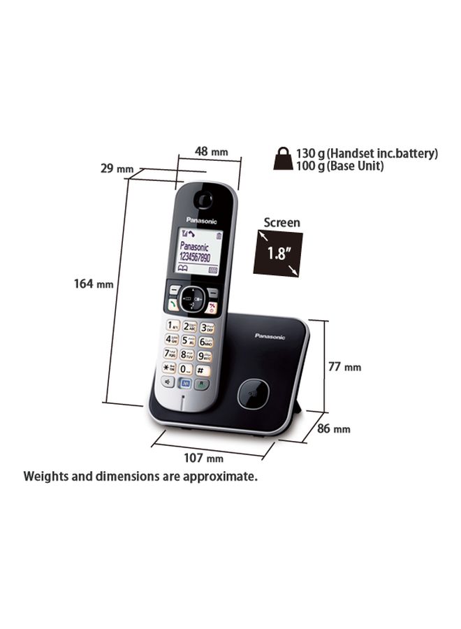 Panasonic DECT Cordless Phone With Noise Reduction Black/Grey/Peach - Image 3