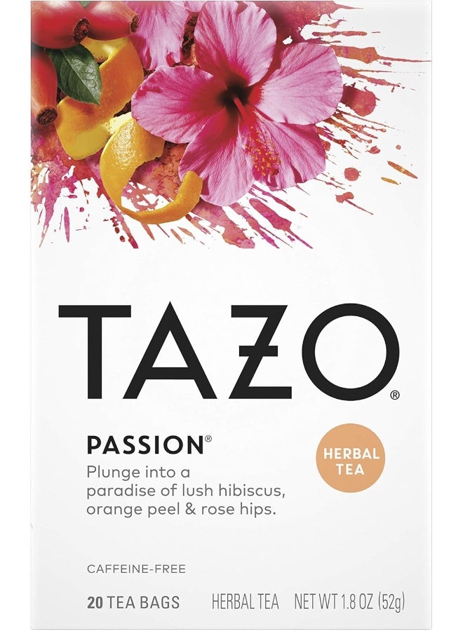 TAZO Passion Herbal Tea - 20 Tea Bags Pack of 20  - Image 1