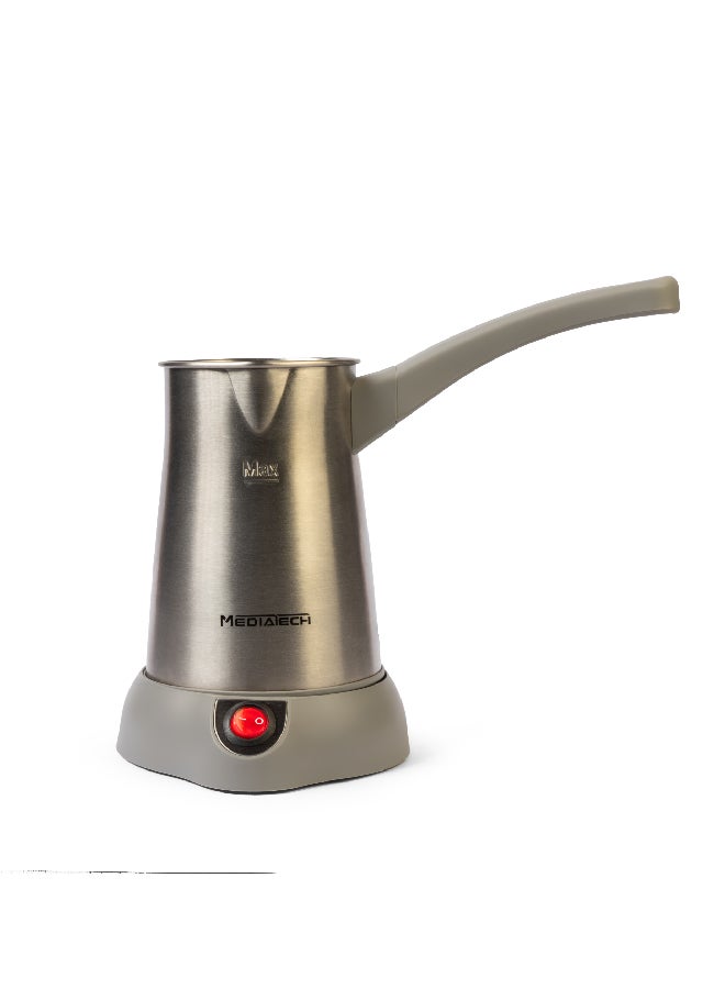 Mediatech Turkish Coffee Maker, 5 Cups, Stainless Steel Heater 400 ml 1000 W MT-11 Silver - Image 5