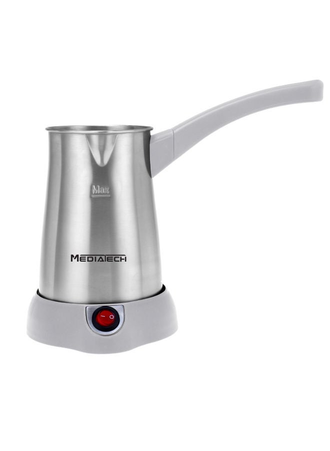 Mediatech Turkish Coffee Maker, 5 Cups, Stainless Steel Heater 400 ml 1000 W MT-11 Silver - Image 1