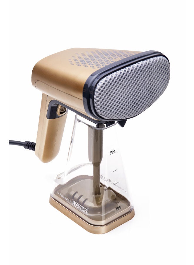 Mediatech - Handheld Garment Steamer(Antibacterial) , 350 ML Tank, Steam Output Up to 25 g/Min , Rapid 15-Second Heat Up, Sanitizing - 1200 W MT-55 Gold/Clear/Silver - Image 1