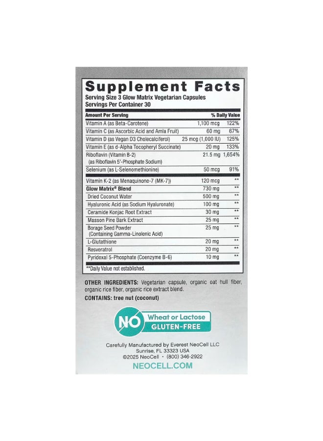 NEOCELL Glow Matrix Hyaluronic Acid - 90 Capsules - Image 3