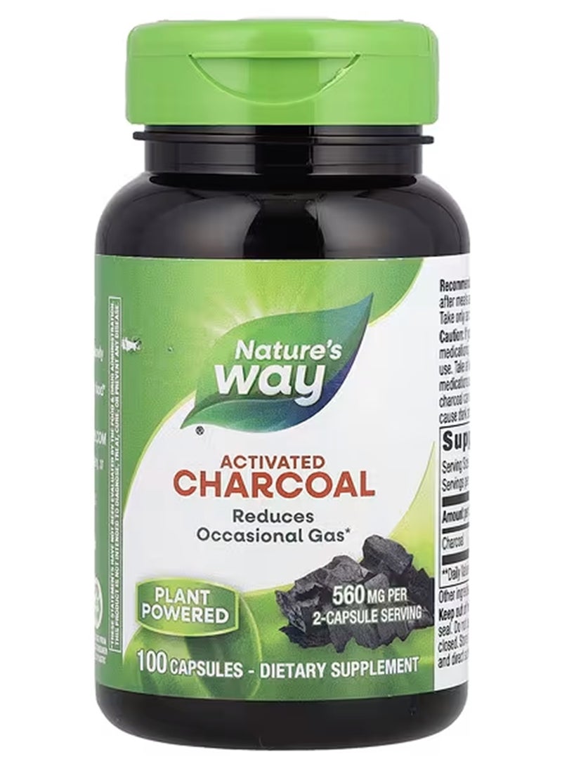 Nature's Way Charcoal Activated Dietary Supplement - 100 Capsules 