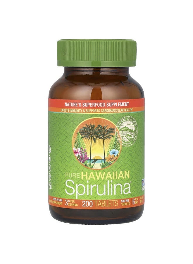 Nutrex Hawaii - Pure Hawaiian Spirulina Dietary Supplement - 200 Tablets - Image 1