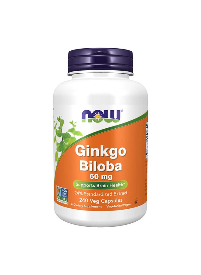Now Foods Now Foods Ginkgo Biloba Dietary Supplement 240 Veg Capsules - Image 1