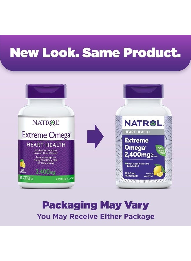 Natrol Heart Health Extreme, Ogema 2400mg - 60 Softgels Packaging May Vary - Image 4
