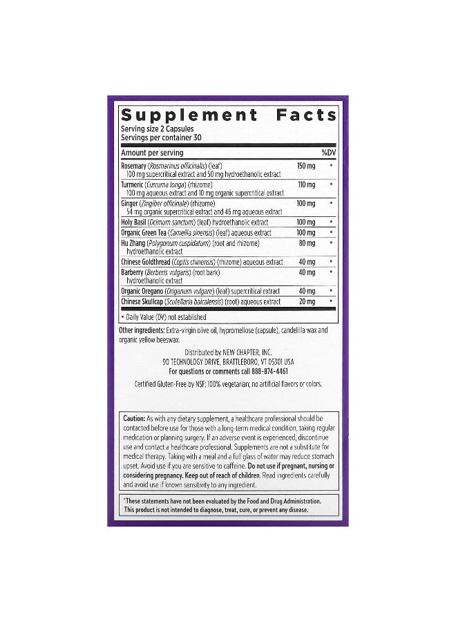 New Chapter Zyflamend Whole Body Supplement - 60 Capsules  - Image 4