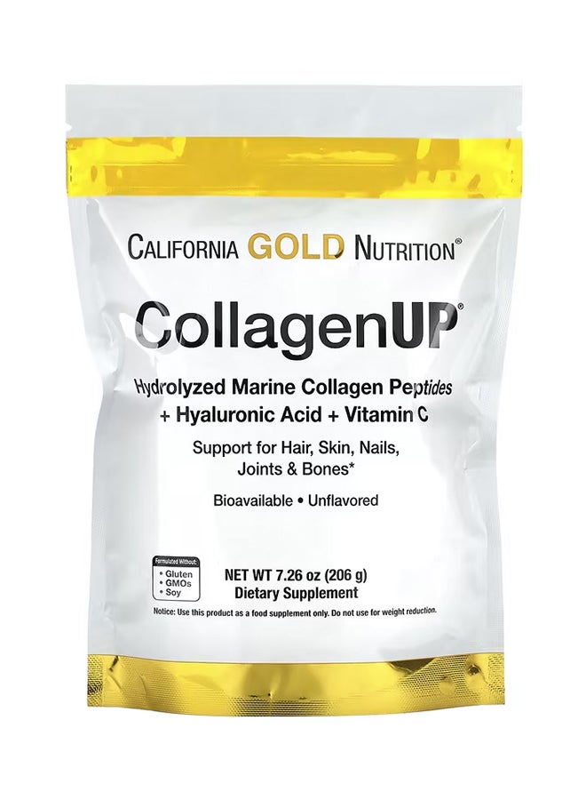 California Gold Nutrition - Collagenup Marine Collagen + Hyaluronic Acid + Vitamin C Unflavored 206G - Image 1