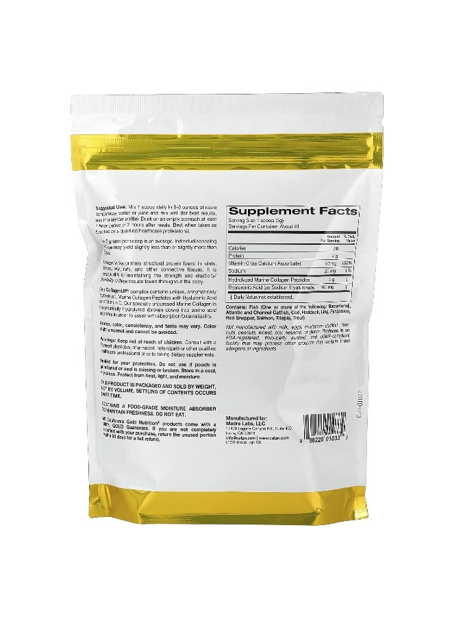 كاليفورنيا غولد نيوترشن مكمل غذائي كولاجين أب بكولاجين بحري + حمض الهيالورونيك + فيتامين C, دون نكهة، 206 جرامات - Image 3